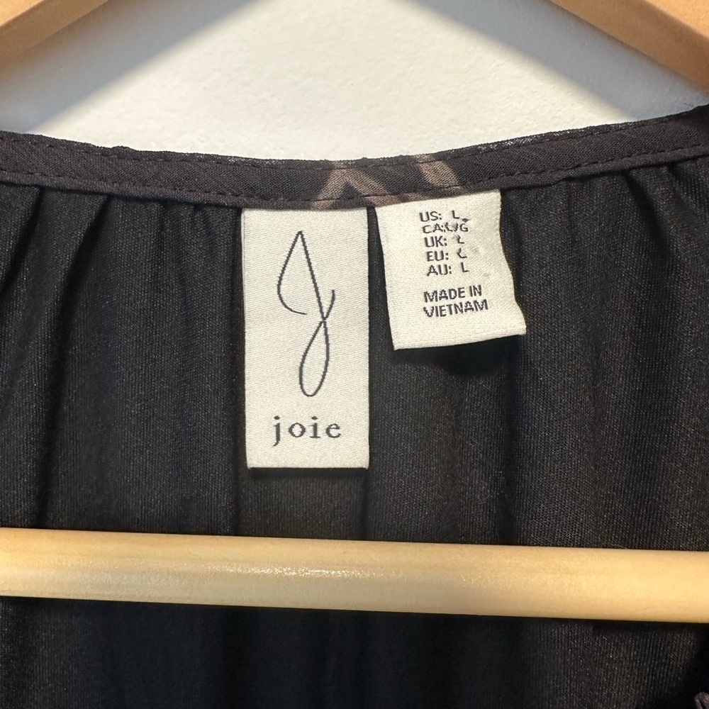 Joie Floral Black Blouse Size L - Picture 5 of 7